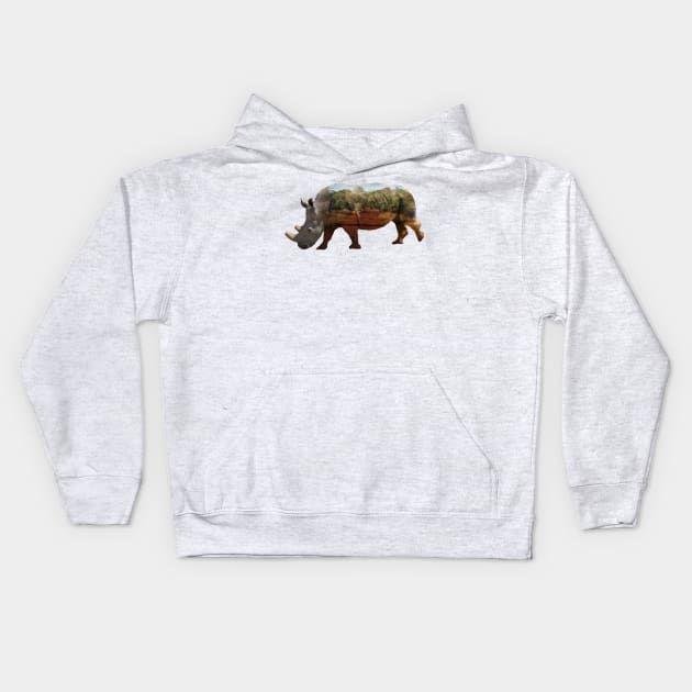 Rhino - double exposure - Africa Kids Hoodie by T-SHIRTS UND MEHR